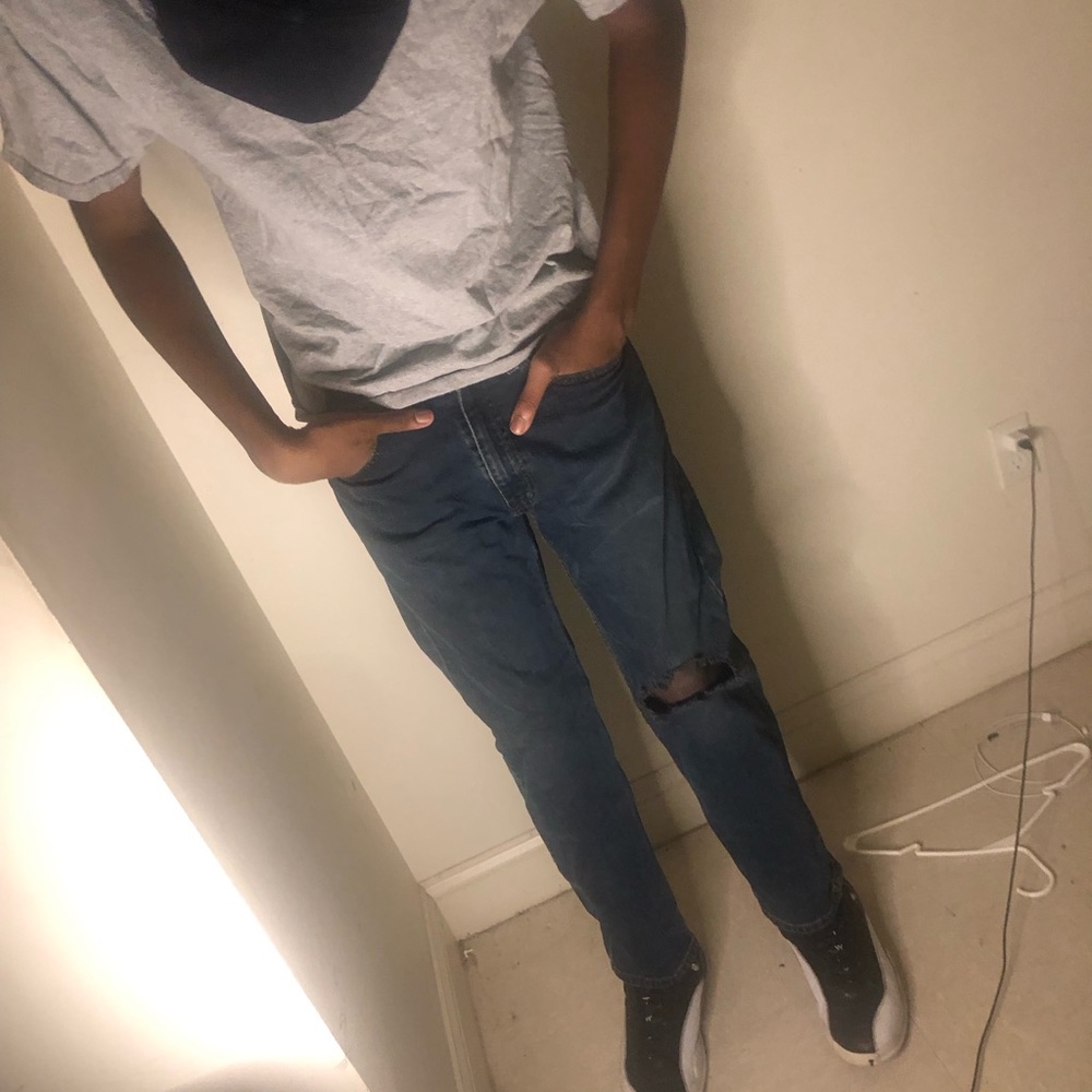 Levi’s custom distressed denim
